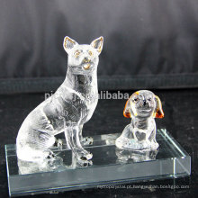 Promocional de qualidade superior de cristal de vidro Na Moda animal figurinhas decoração cão artesanato em vidro